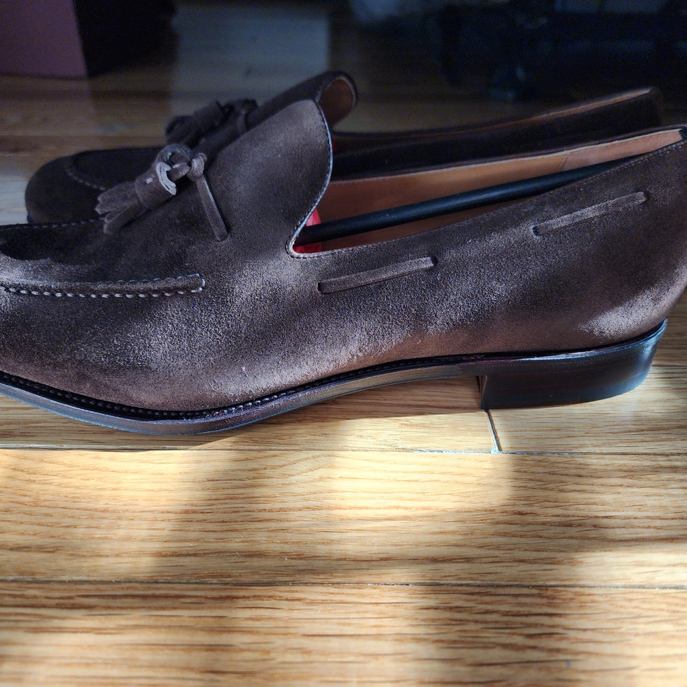 Carmina Men's Brown Suede Tassel Slip-On Loafers.13 US/12UK - Picture 7 of 8